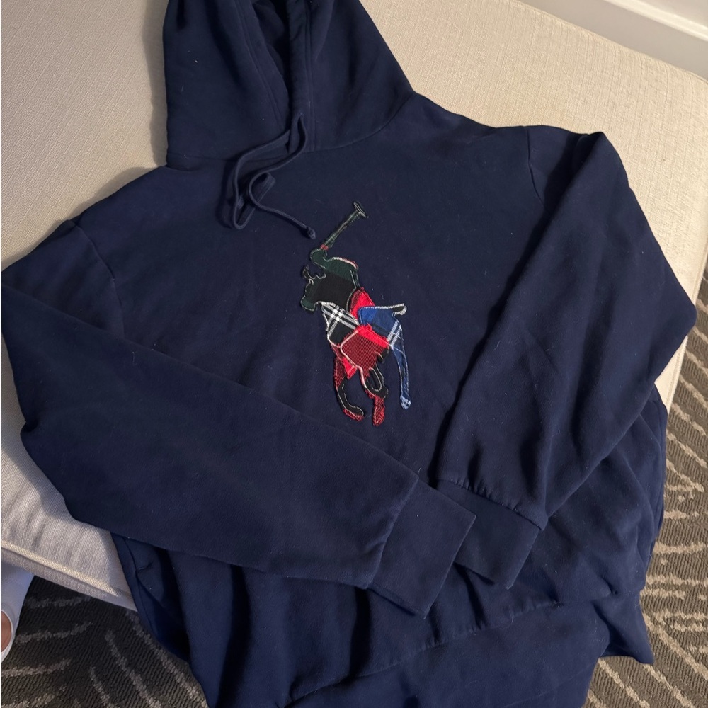 Ralph Lauren Dark Blue Hoodie with Embroidered Logo